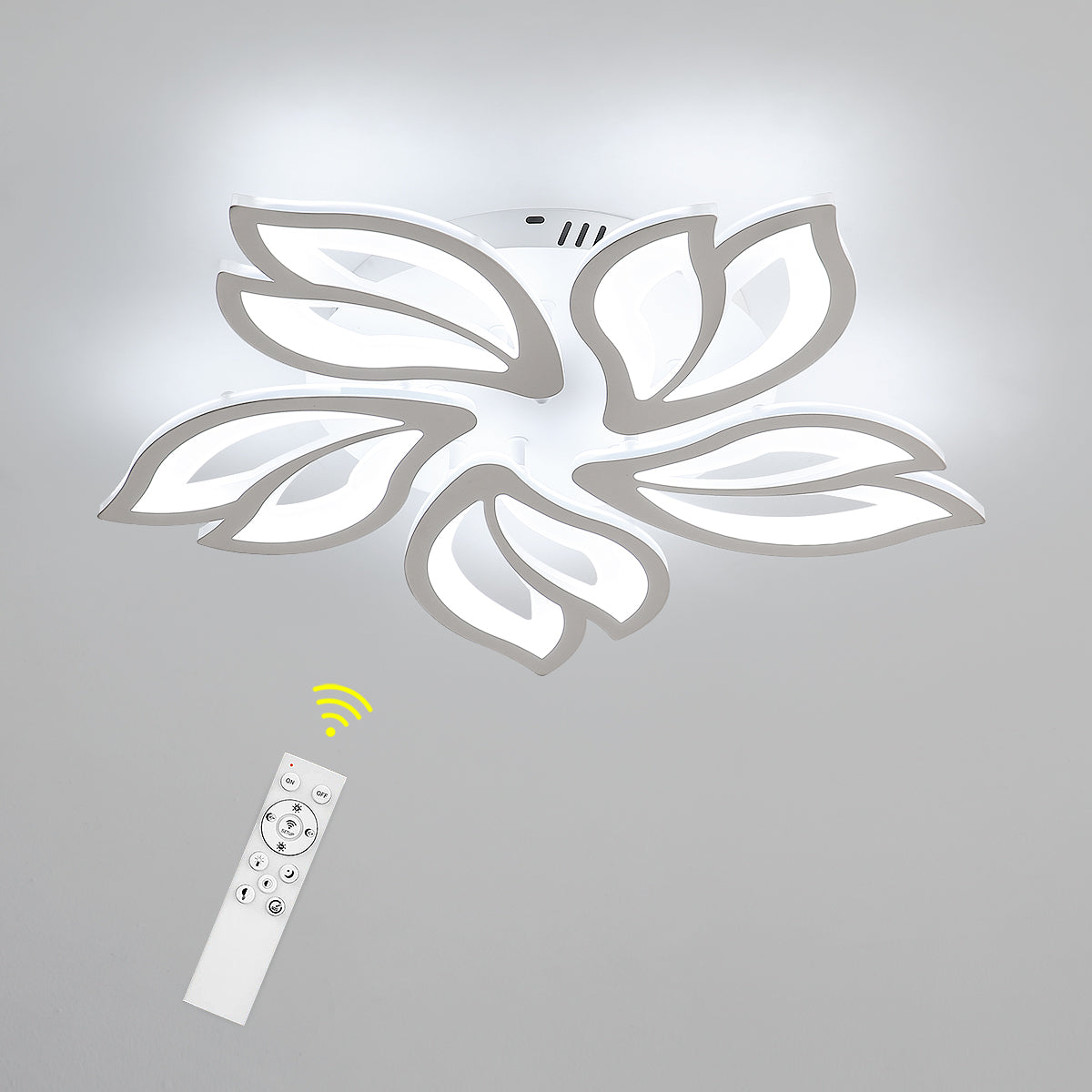 Plafonnier LED Dimmable, Creative Fleur de Forme Lampe de Plafond Moderne Lustres LED