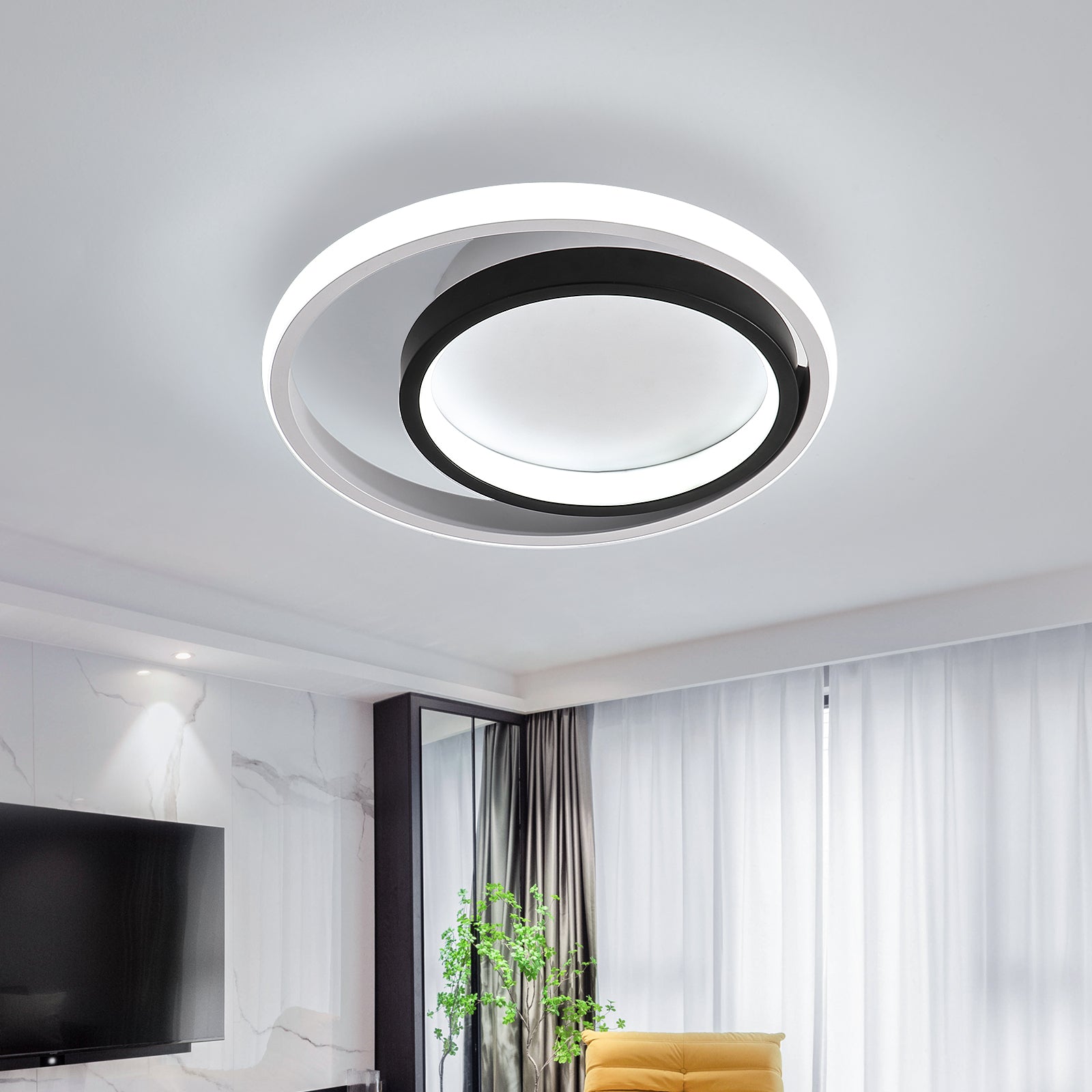 Plafonnier Led 33W 3300lm, Lampe de Plafond Rond Moderne