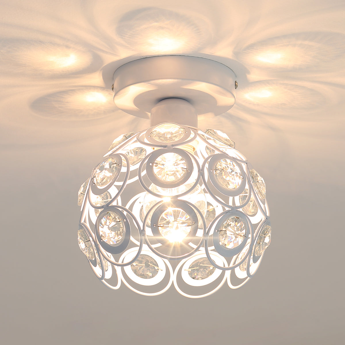 Mini Lustre en Cristal Plafonnier Moderne E27