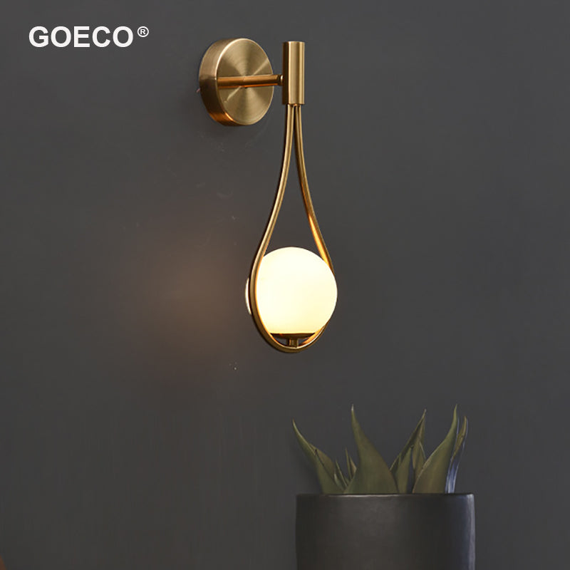 GOECO Applique Murale LED Moderne Industriels Luminaire Mural Ajustable Lampe Murale Verre Boule Ronde Abat-Jour E27 Lampe De Mur Métal Salon Couloir