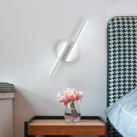 Applique Murale LED Intérieur Lampe Murale Moderne, Appliques Aluminium Pour Salon Couloir Salle De Bain Escalier Veilleuse (Blanc) 6500K Lumière Blanche Froide