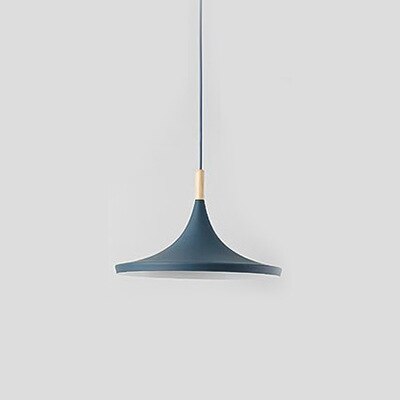 Suspension Bois Lustre E27 Base Pour salon chambre à coucher salle à manger bureau Bar Café Bleu