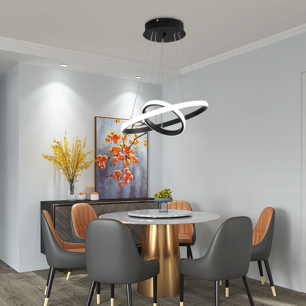 LED Lustre circulaire moderne, Lampe de Suspension réglable