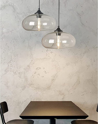 Suspension Luminaire Plafond Vintage industrielle Chandelier E27 Lustres Light Lamp Colorful Eclairage de Plafond (Transparent) Sans Ampoules
