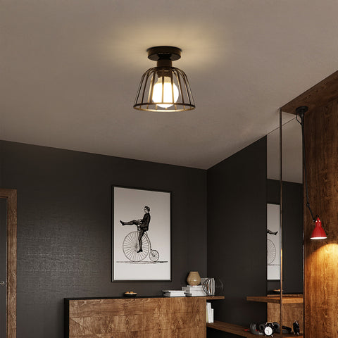 Plafonnier Industrielle Retro en Métal, Plafonnier Vintage, E27 éclairage plafond, pour Couloir, Salon, Chambre, Café, Restaurant, Salle (l'ampoule non incluse)