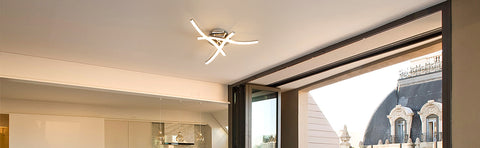 Plafonnier LED Dimmable, Luminaire Plafonnier avec Télécommande, 18W Design Ondulé Moderne Lampe de Lustre pour Chambre Salon Couloir