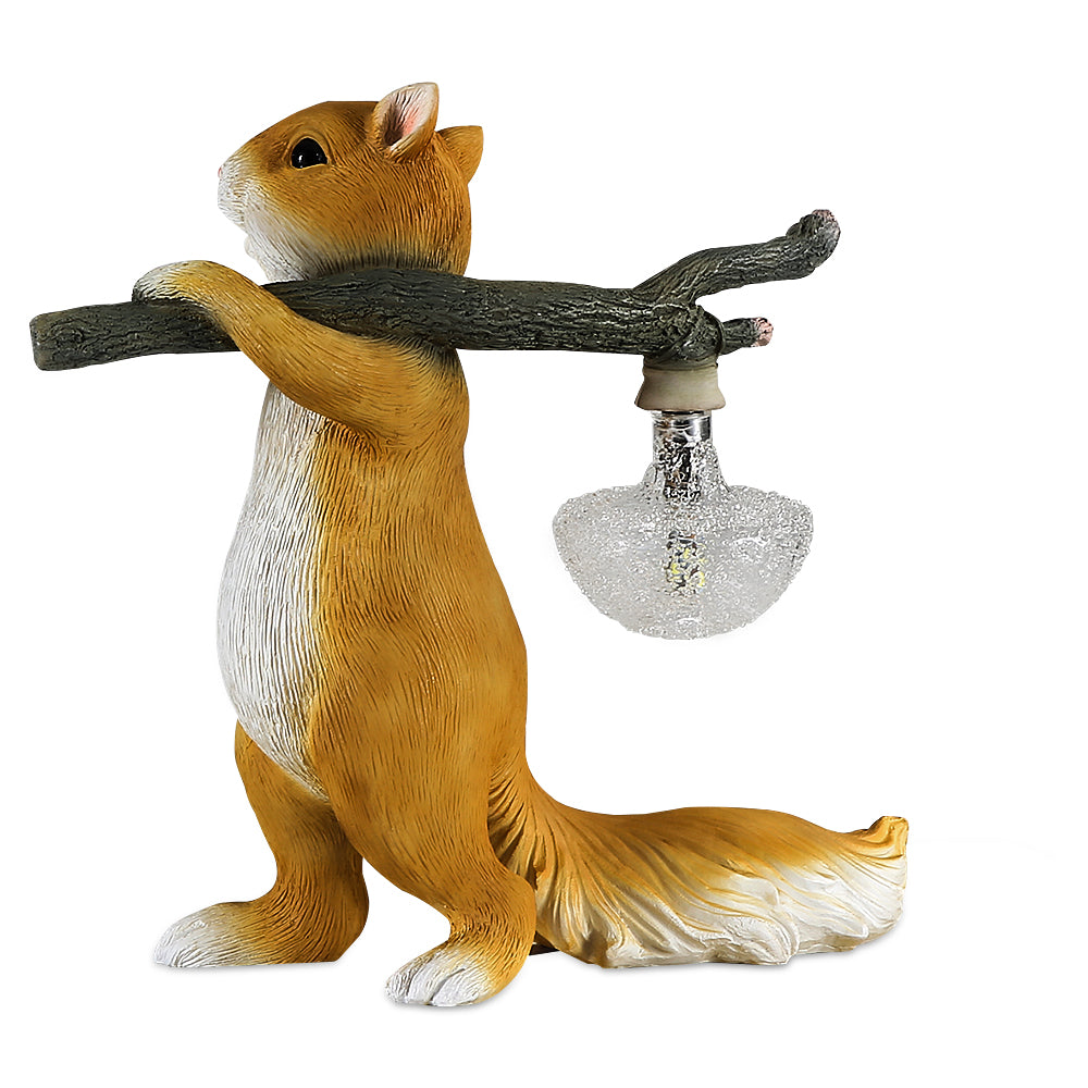 Lampe de bureau, lampe de chevet LED en résine de forme d'écureuil animal de dessin animé créatif