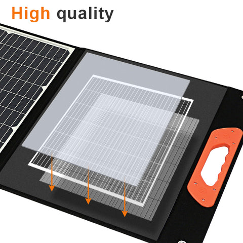 200W Kit Panneau solaire pliable portable monocristallin avec 1 ports USB Pour Plein air