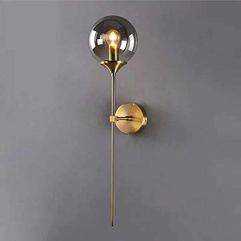 Nordique moderne verre applique E14 or LED fond applique murale pour cuisine salle de bain luminaire intérieur décor à la maison (ambre)
