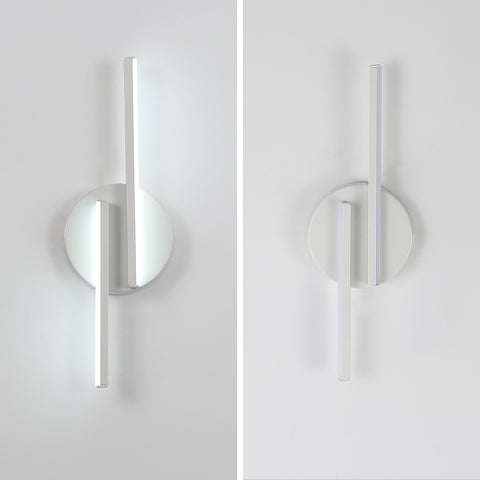 Applique Murale LED Intérieur Lampe Murale Moderne, Appliques Aluminium Pour Salon Couloir Salle De Bain Escalier Veilleuse (Blanc) 6500K Lumière Blanche Froide