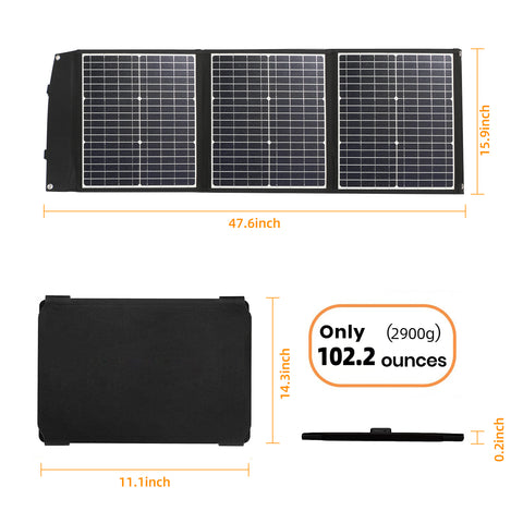 Panneau Solaire Pliable Imperméable, observateur et Efficace, Cellules Solaires pour Camping en Plein Air, Chargeur de Sac, 60W