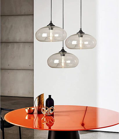 Suspension Luminaire Plafond Vintage industrielle Chandelier E27 Lustres Light Lamp Colorful Eclairage de Plafond (Transparent) Sans Ampoules