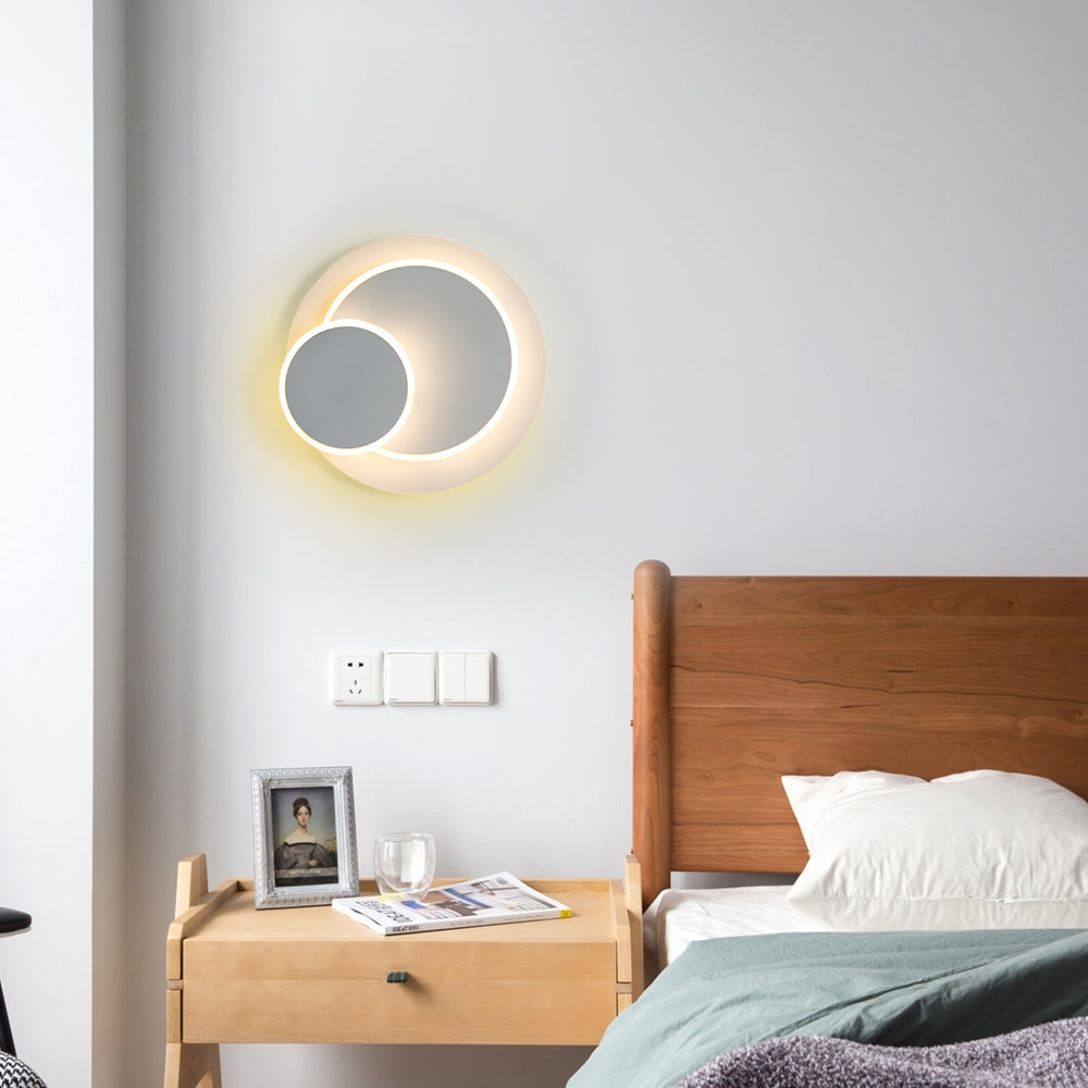 Applique murale LED 15W, Créatif eclipse 3 en 1 Protection Solide Applique Murale Interieur Lampe 