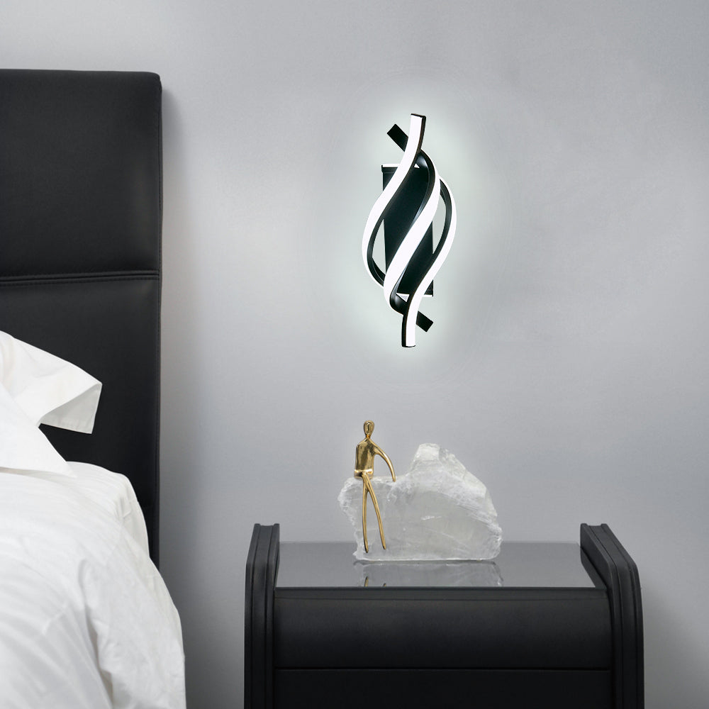 Applique Murale Interieur, Lampe LED Murale Moderne 19W Design Incurvée IP20