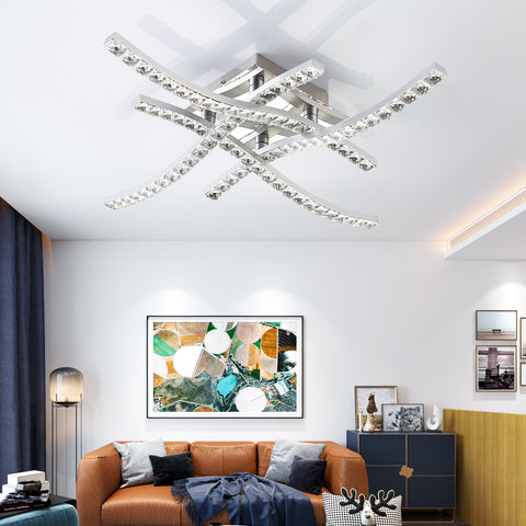 Plafonnier en cristal moderne lampe de plafond en forme de vague LED nordique salon chambre salle à manger Restaurant hôtel décor à la maison
