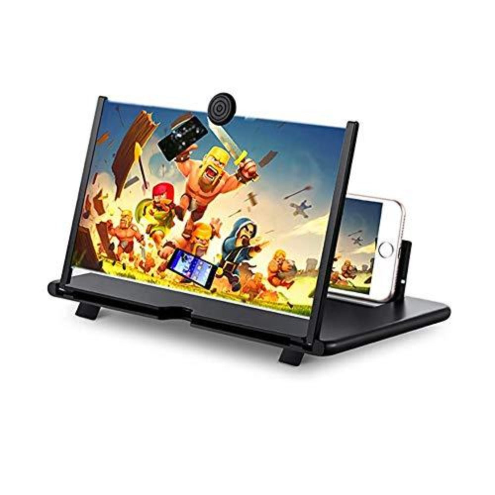 Amplificador de pantalla para teléfono móvil, lupa de pantalla extraíble 3D de alta definición con soporte plegable para videojuegos