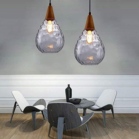 Moderne Lustres Suspension Luminaire, Lustre Rétro Réglable en Hauteur E27, Forme De Goutte, Abat-Jour en Verre, Plafonnier De