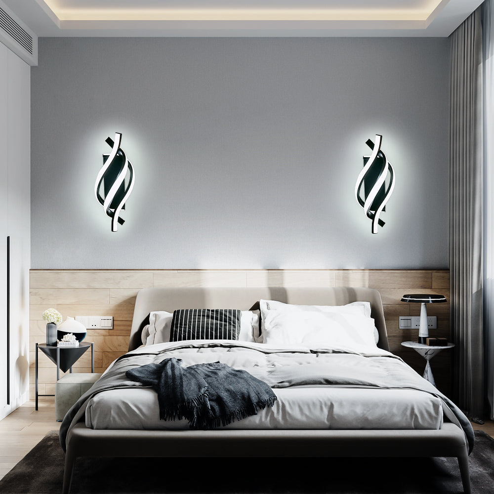 Applique Murale Interieur, Lampe LED Murale Moderne 19W Design Incurvée IP20