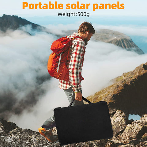 Panneau Solaire Pliable Imperméable, observateur et Efficace, Cellules Solaires pour Camping en Plein Air, Chargeur de Sac, 60W