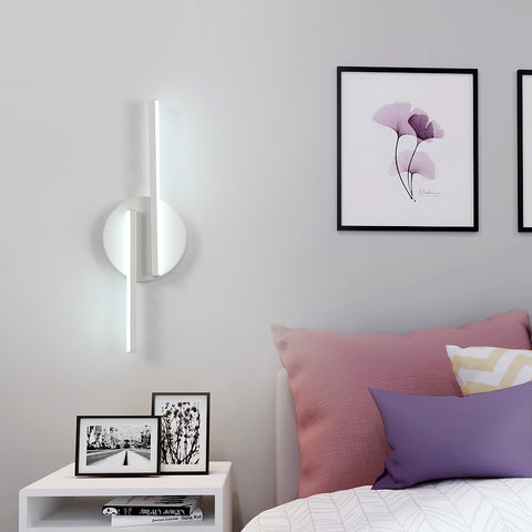 Applique Murale LED Intérieur Lampe Murale Moderne, Appliques Aluminium Pour Salon Couloir Salle De Bain Escalier Veilleuse (Blanc) 6500K Lumière Blanche Froide