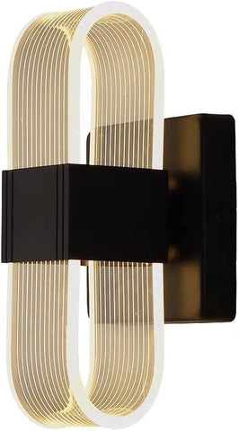 Applique Murale Interieur LED Dimmable 12W Lampe Murale Moderne Design Acrylique Romantique Créative pour Chambre à Coucher, Salon, Couloir, Escalier, Hôtel, 3000K-6000K Lumière Blanc ( Noir)