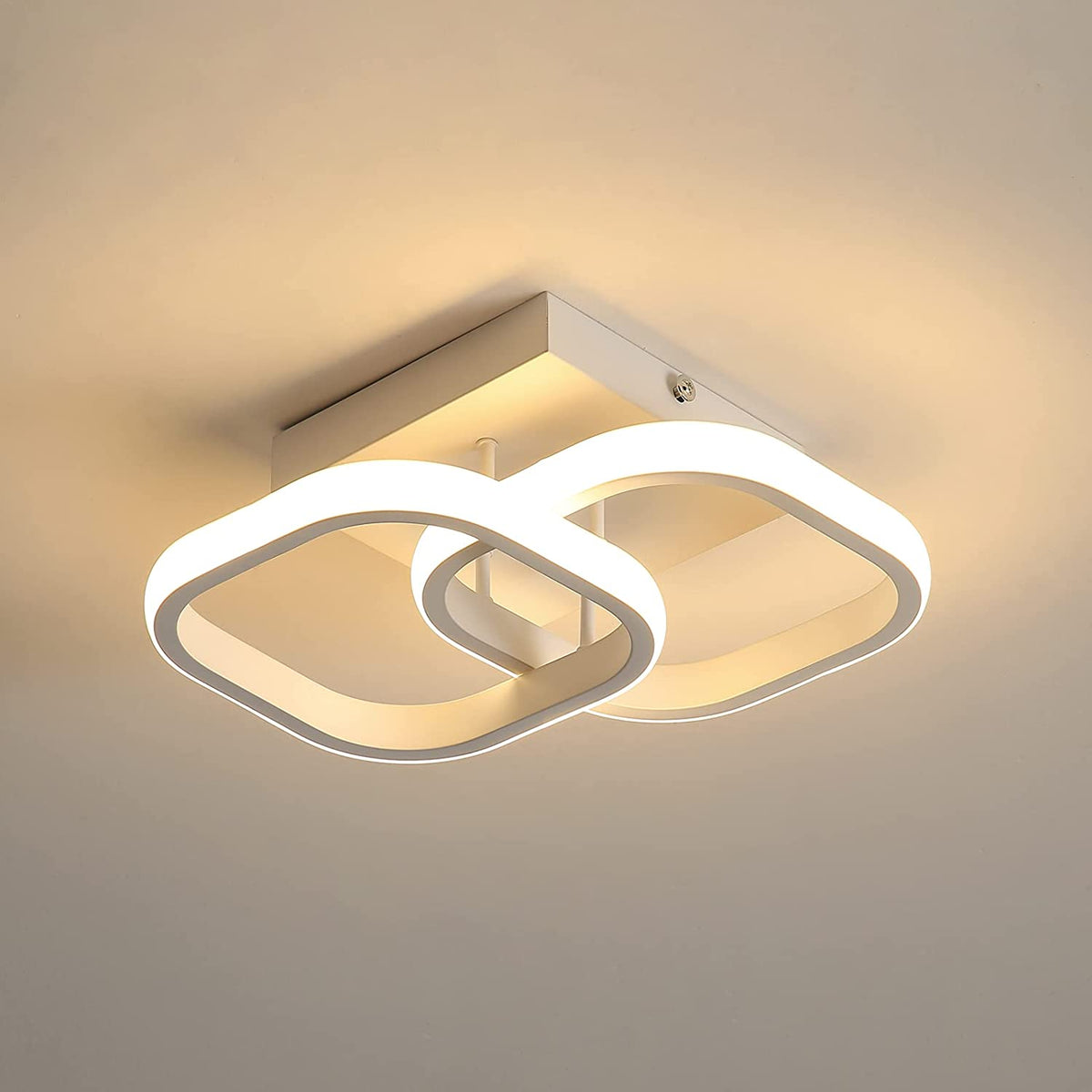 Plafonnier LED 22W Design moderne Cercle Carré Lampe de Plafond Pour