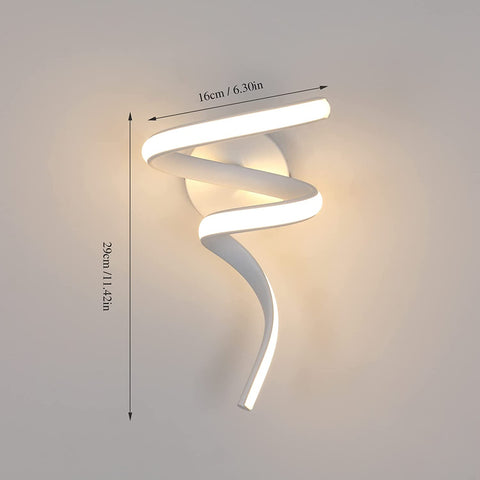 Moderne Lampe Murale Led Design Spirale, Applique Murale Interieur 16W 1750LM, 3500K Blanc Chaud Appliques LED Interieures pour Chambre, Salon, Escalier,Couloir
