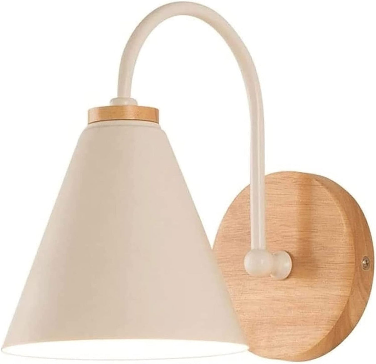 Applique de Chevet Bois Scandinave Lampe murale Avec ampoule 5W E27 (blanc chaud) Pour chambre à coucher, salon, couloir, entrée Blanc