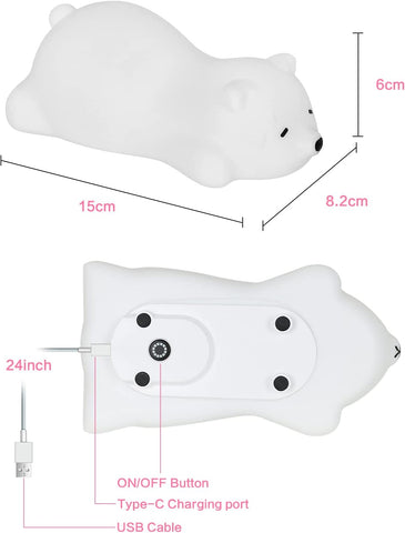 Veilleuse Bébé Veilleuse Enfant, Veilleuse Enfant Veilleuse Bébé Rechargeable USB,Veilleuse Bébé LED Portable Silicone Fille Garcon Lampe de Chevet Cadeau Bebe Fille