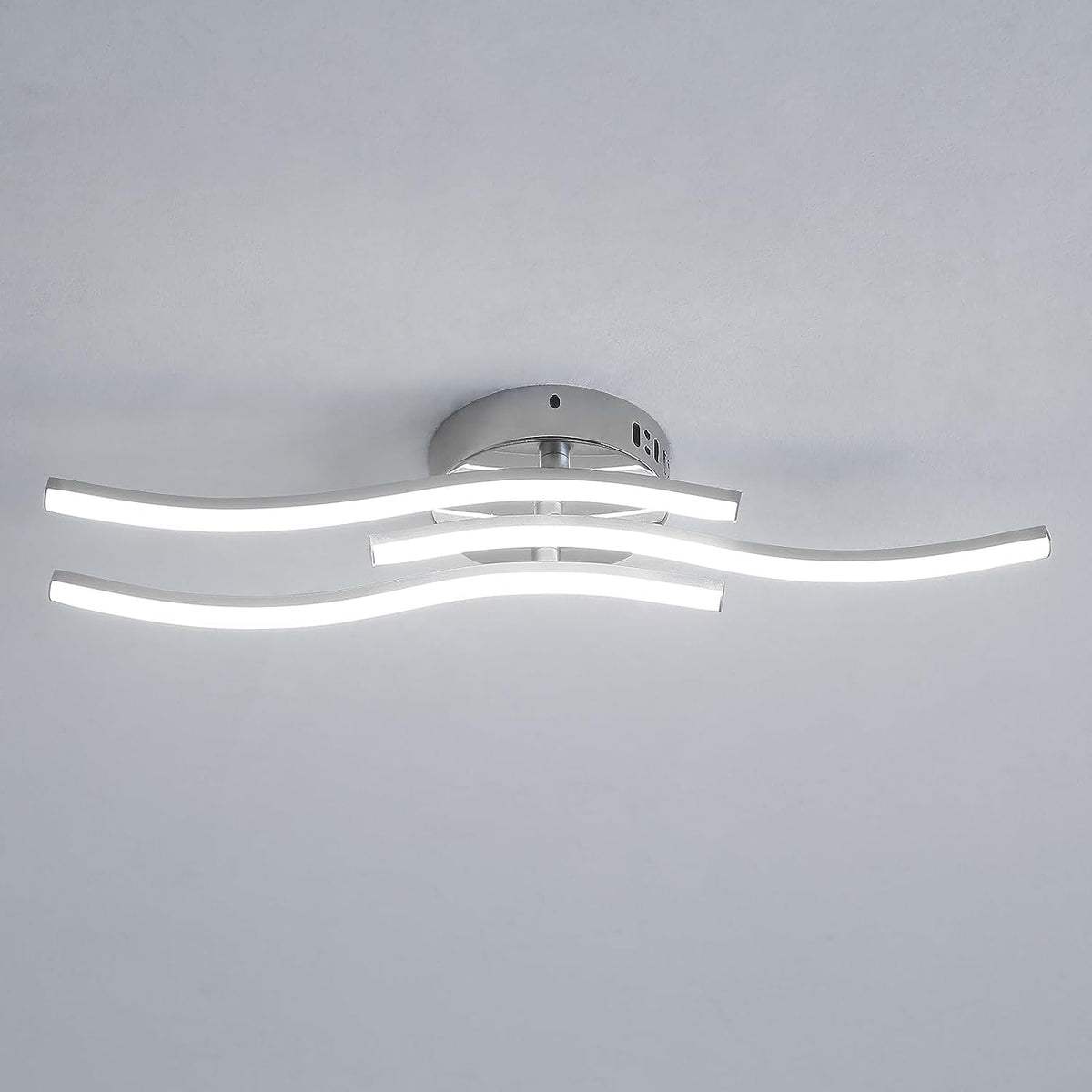 Plafonnier LED, Suspension Luminaire en forme de vague, LED intégrées 18W 1600 Lumen, lustre moderne pour salon ou cuisine, 220V IP20 lumière Blanc Froid 6500K