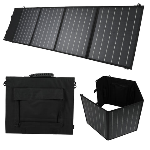 Titre optimisé en français : Chargeur solaire pliable de 100W, 18V, sac portable pour activités en extérieur