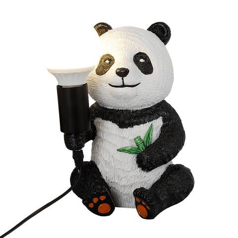 Lampes de table design Panda en résine, veilleuse créative moderne avec cordon enfichable, lampe de bureau LED animal