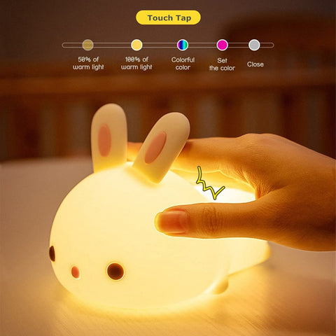 Veilleuse Pour Enfant bébé Veilleuses LED Veilleuse Animal Couleur Lapin Type Rechargeable Modifiable Adapté Aux Enfants bébés et Filles