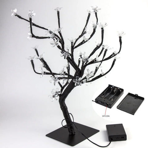 LED Lampe de Cerisier, 0.45M 48LED, Arbre Lumineux LED, Branches Noires, pour la décoration de Maison (Multicolore)