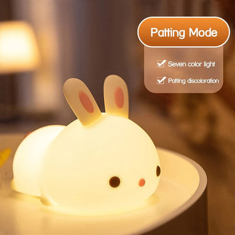 Veilleuse Pour Enfant bébé Veilleuses LED Veilleuse Animal Couleur Lapin Type Rechargeable Modifiable Adapté Aux Enfants bébés et Filles
