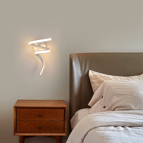 Moderne Lampe Murale Led Design Spirale, Applique Murale Interieur 16W 1750LM, 3500K Blanc Chaud Appliques LED Interieures pour Chambre, Salon, Escalier,Couloir
