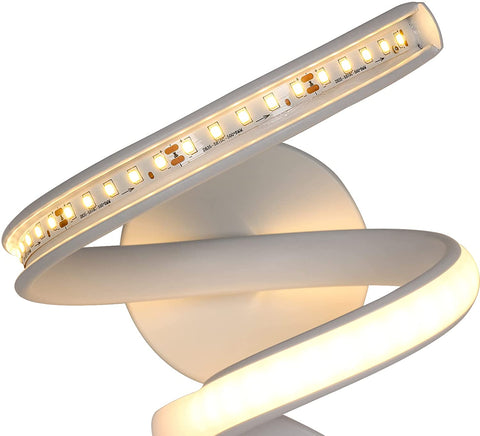 Moderne Lampe Murale Led Design Spirale, Applique Murale Interieur 16W 1750LM, 3500K Blanc Chaud Appliques LED Interieures pour Chambre, Salon, Escalier,Couloir