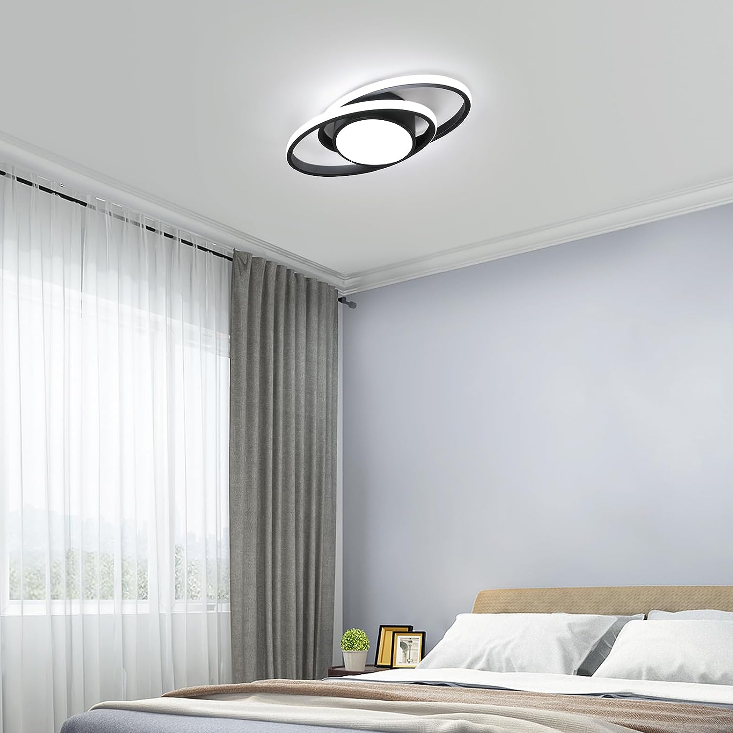 Plafonnier LED, Luminaire Plafonnier Chambre, 39W 4000lm, Rond Lampe de plafond Moderne pour Chambre Salon Cuisine