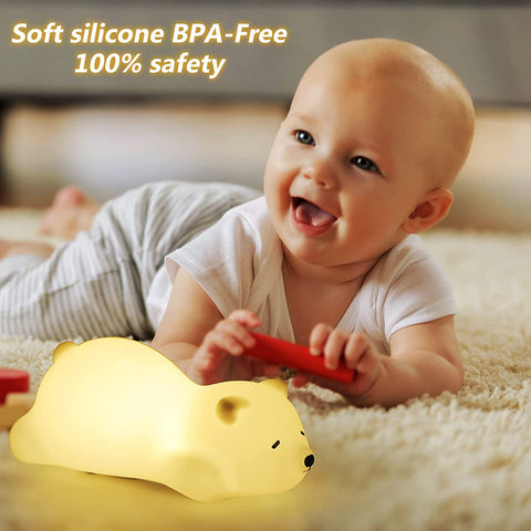 Veilleuse Bébé Veilleuse Enfant, Veilleuse Enfant Veilleuse Bébé Rechargeable USB,Veilleuse Bébé LED Portable Silicone Fille Garcon Lampe de Chevet Cadeau Bebe Fille