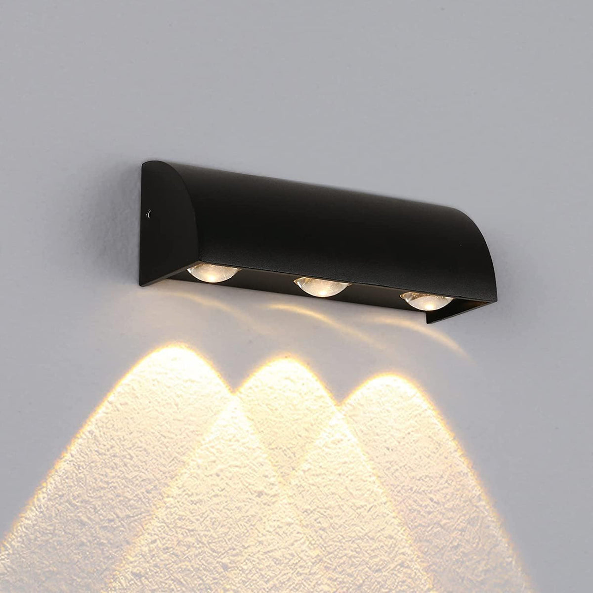 Applique Murale Extérieure Lampe murale LED Blanc Chaud 3000K étanche IP65 Pour Entrée Couloir Cour Jardin Terrasse Balcon Garage Noir