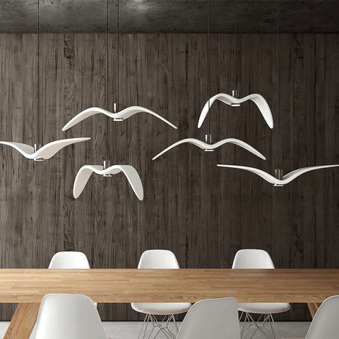 Lustre, Lampe suspendue 3000K lumière chaude conception de mouette lustre décoratif simple moderne Type A Diamètre 38cm
