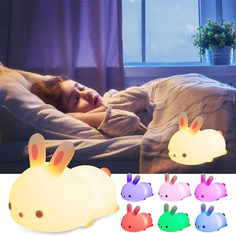 Veilleuse Pour Enfant bébé Veilleuses LED Veilleuse Animal Couleur Lapin Type Rechargeable Modifiable Adapté Aux Enfants bébés et Filles