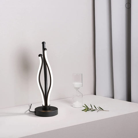 Lampe de bureau à LED, Lampe de Lecture à courbe de lumière chaude avec cordon de raccordement, lampe de chevet moderne pour salon, chambre d'amis, décoration de table de commode
