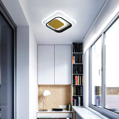 Plafonnier LED, 36W Lampe de plafond LED Acrylique, 25x25CM Lampe de salle Moderne Square pour Balcon Chambre Salon Blanc Froid 6000K