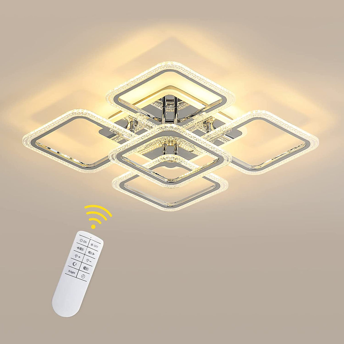 Plafonnier LED Moderne, Éclairage de Plafond Dimmable 2700K-6500K 