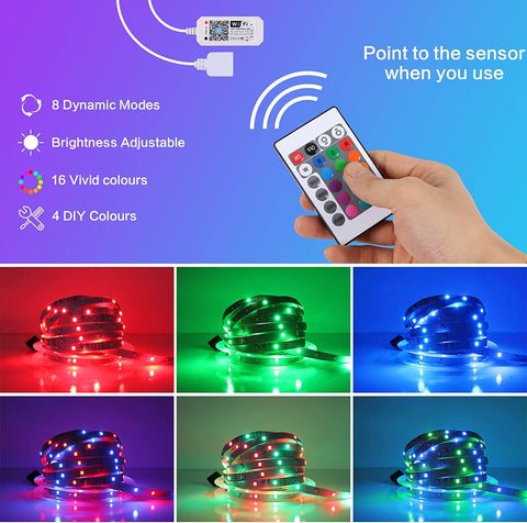 Ruban LED 10M(1x10M) RGB Bande LED Multicolore App Contrôle, Led Ruban Ruban LED 10M(1x10M) RGB Bande LED Multicolore App Contrôle, Led Ruban