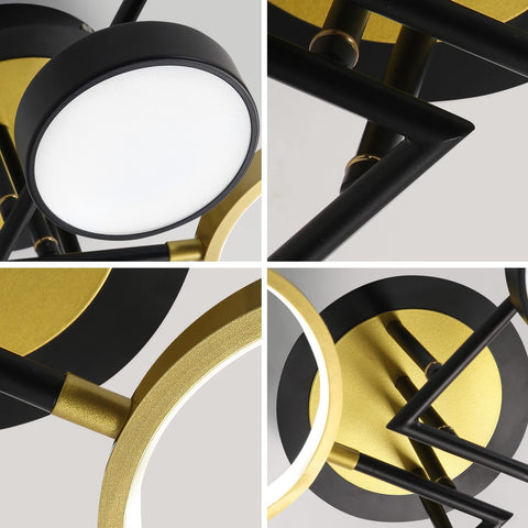 Plafonnier LED Moderne 28W Plafonnier Rond pour Eclairage de Plafond, 4 Anneaux Plafonnier Lustre pour Chambre Salon Hall Bureau Salle à Manger Cuisine