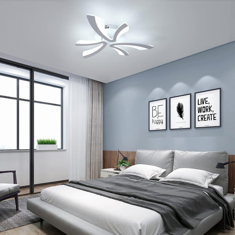 Plafonnier LED Moderne, 36W 4000LM Creative V Design Luminaire Plafonnier, Blanc Lampe de Plafond en Acrylique pour Chambre à Coucher, Salon, Restaurant, Cuisine, 6500K Blanc Froid