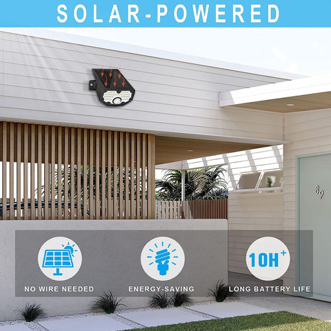 Applique solaire Extérieur Détecteur de Mouvement Lampe murale LED 6000K Pour Cour Jardin Couloir Terrasse Proche Mur Pathway Patio Villa