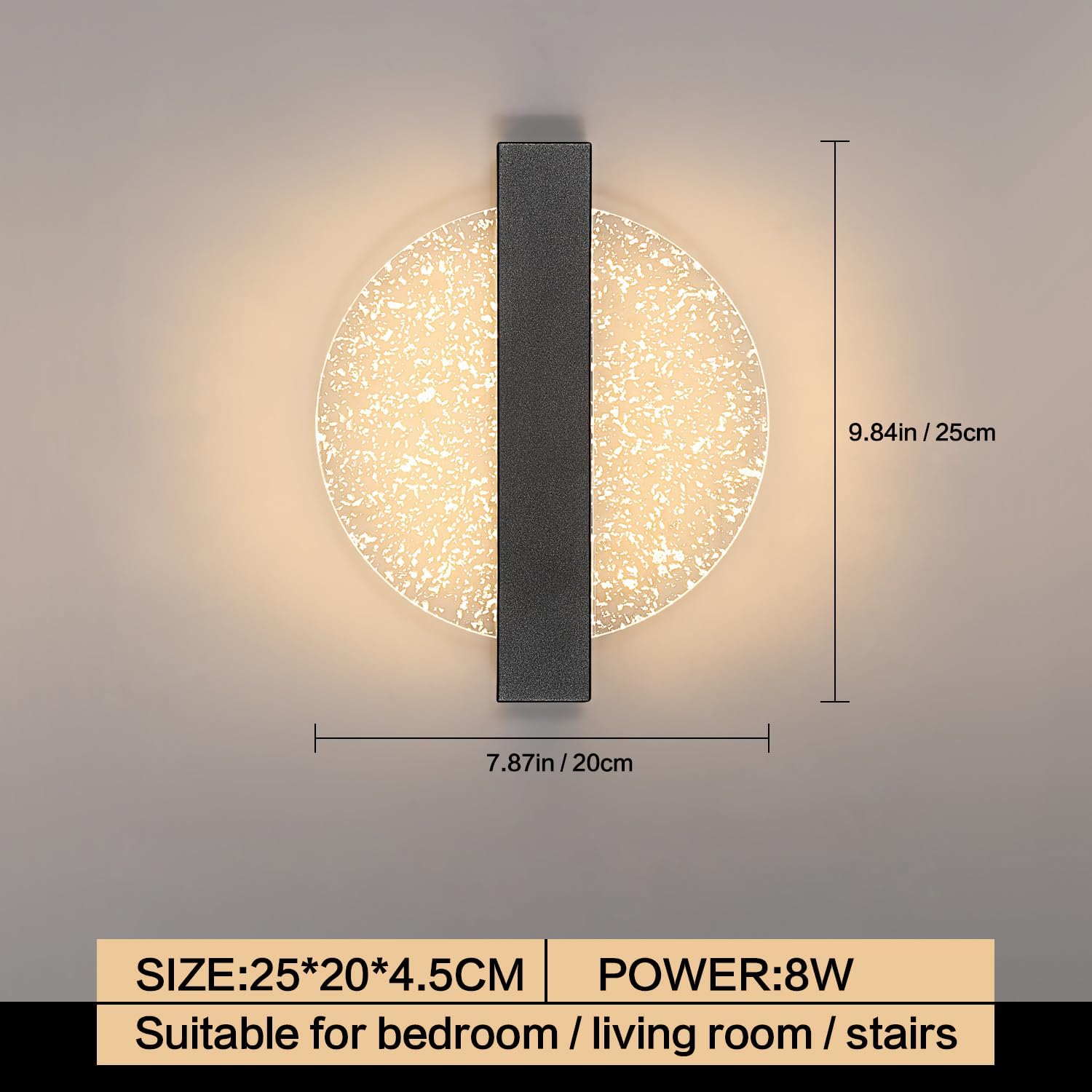 Goeco Applique Murale LED Intérieure, 15W 1600LM Lampe Murale Goeco Applique Murale LED Intérieure, 15W 1600LM Lampe Murale